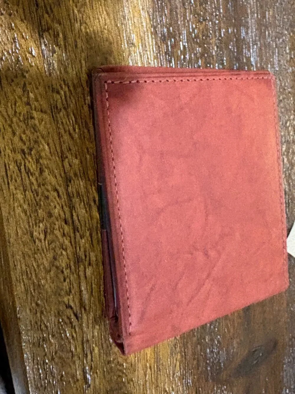YL Genuine Leather Red Brown Bi-fold Men's Wallet NIP NEW